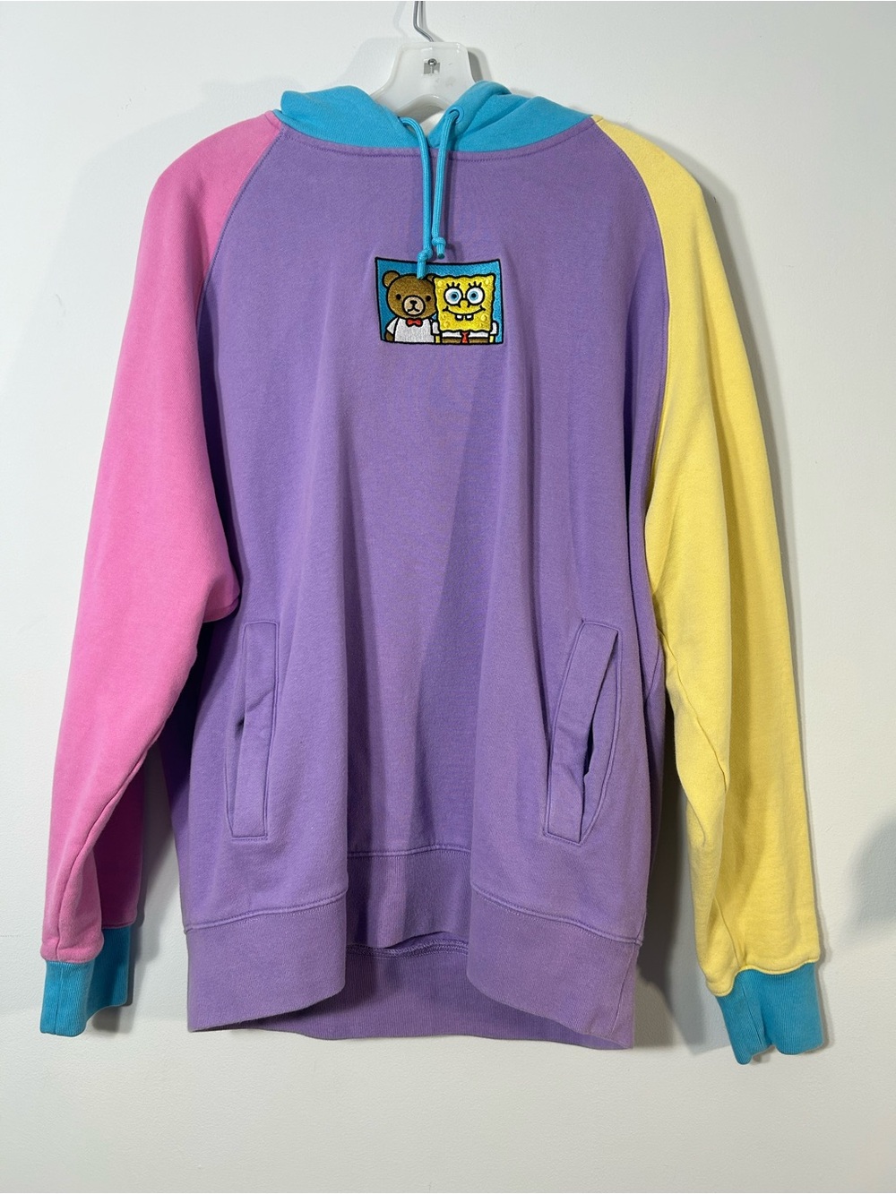Teddy Fresh x SpongeBob SquarePants Color Block Hoodie Sweatshirt L